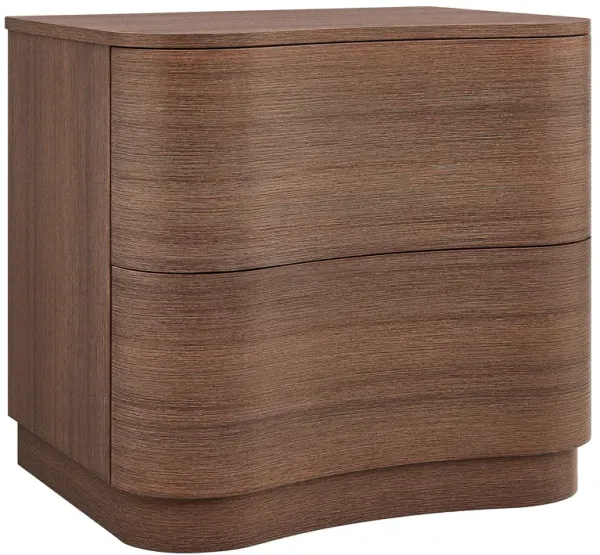 Mirae 2-Drawer Curved Nightstand by Modway Brushed Brown Oak