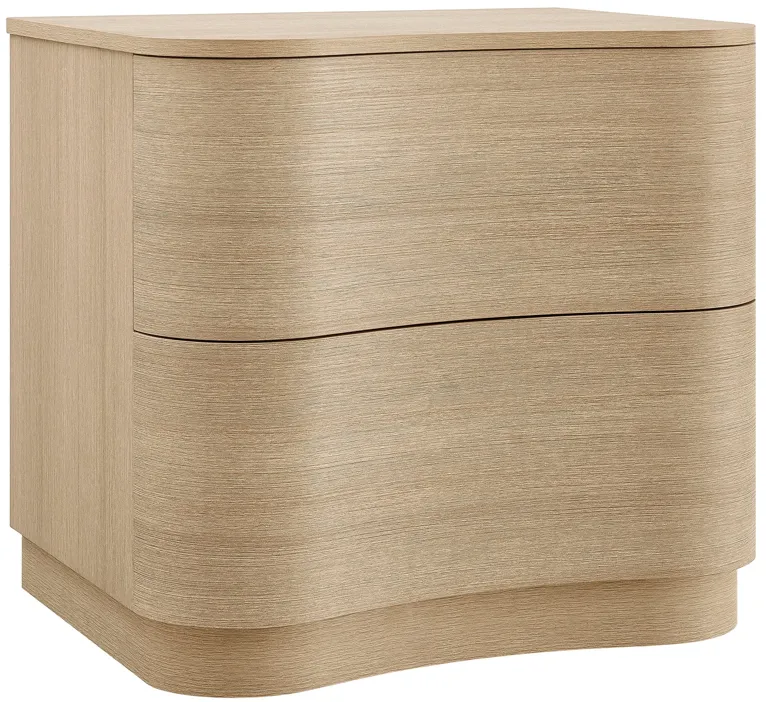 Mirae 2-Drawer Curved Nightstand by Modway Brushed Light Oak