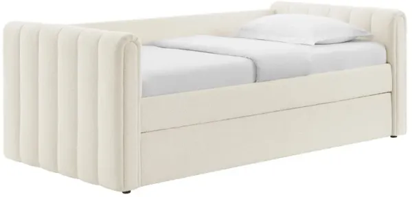 Veyla Channel Tufted Boucle Twin Daybed With Trundle by Modway Cloud