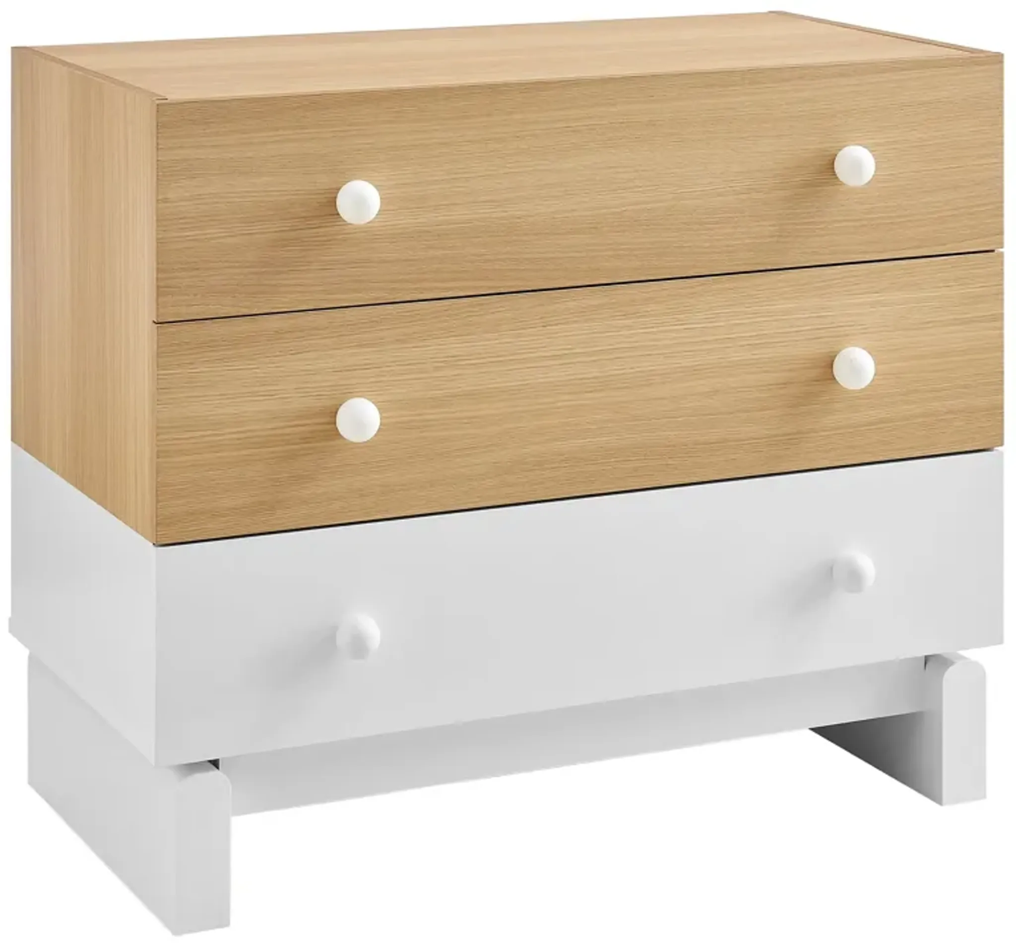 Nolia 3 Drawer Color Block Dresser By Modway Oak White Lexmod ...