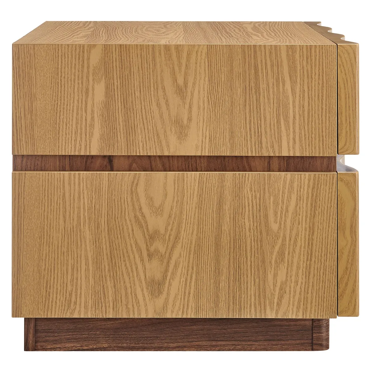 Isola 2 Drawer Nightstand by Modway Light Oak Walnut