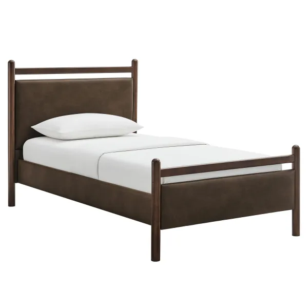 Ginny Platform Bed Frame by Modway Twin / Wenge Mushroom