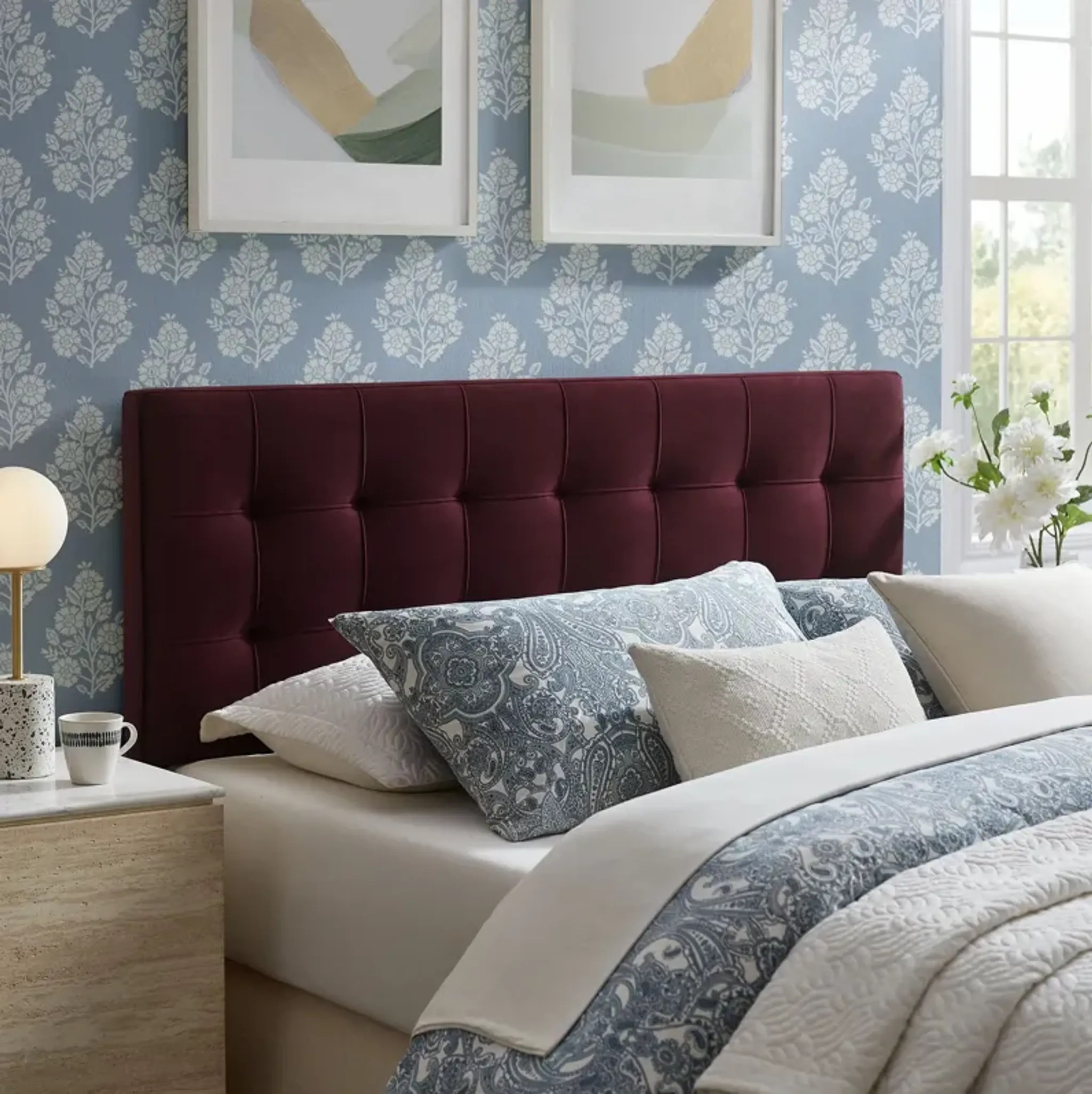 Lily Biscuit Tufted Performance Velvet Headboard by Modway | Furniture.com