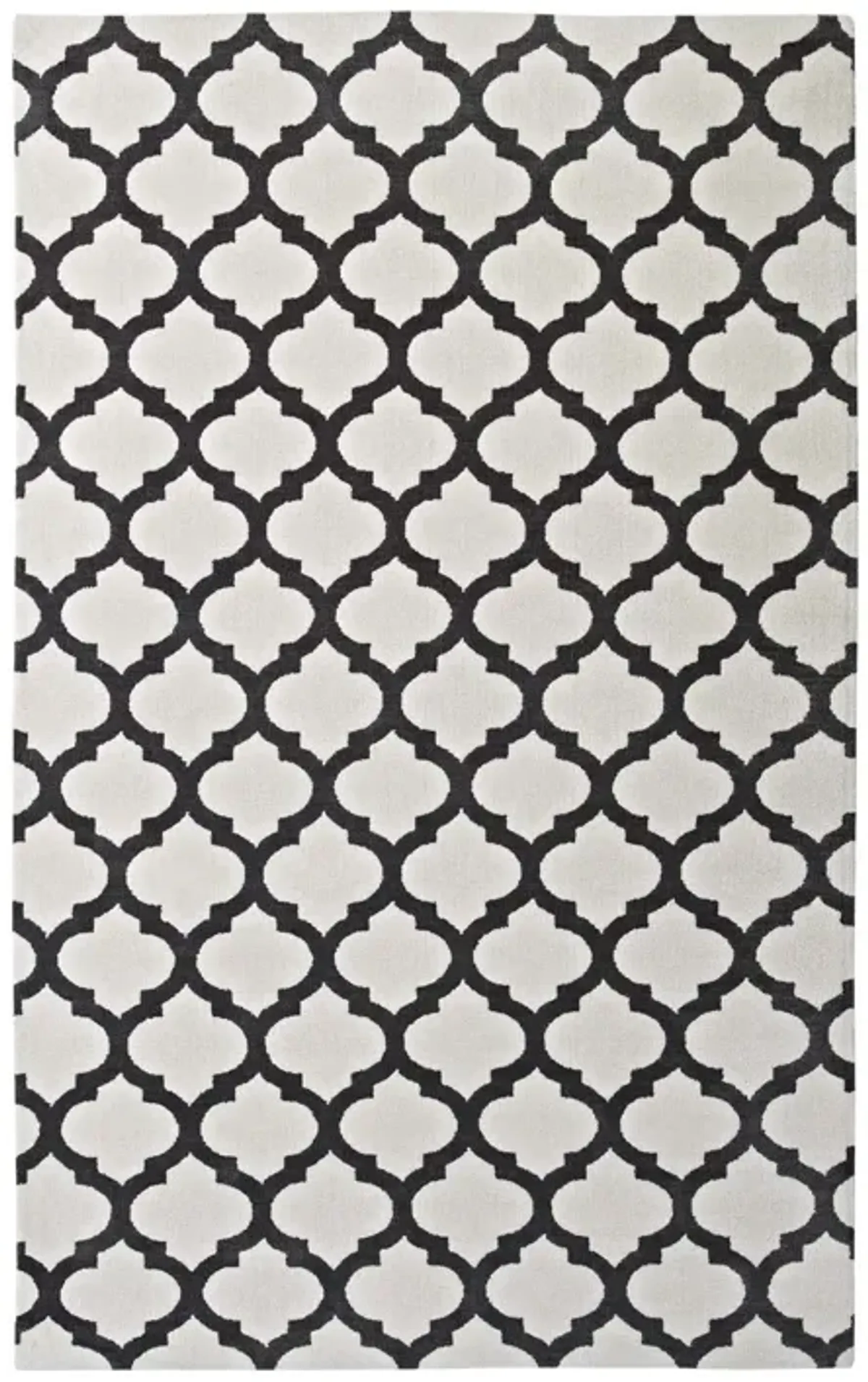 Lida Moroccan Trellis Area Rug by Modway Ivory and Charcoal / 8x10