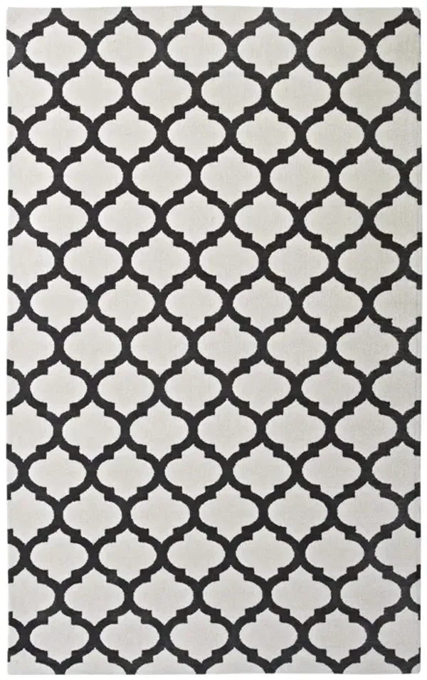 Lida Moroccan Trellis Area Rug by Modway Ivory and Charcoal / 8x10