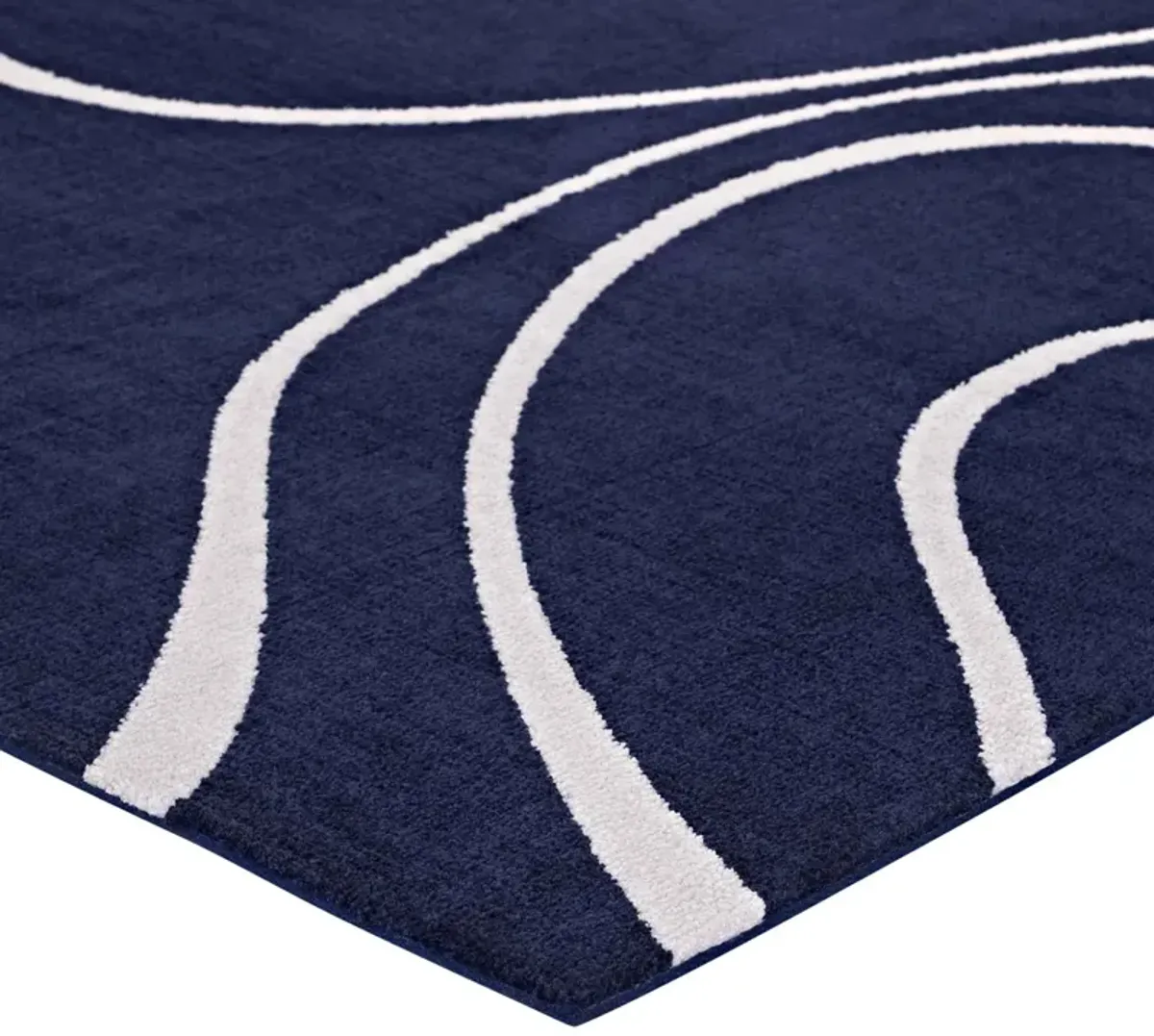 Therese Abstract Swirl Area Rug by Modway 5x8 / Charcoal Black and Ivory