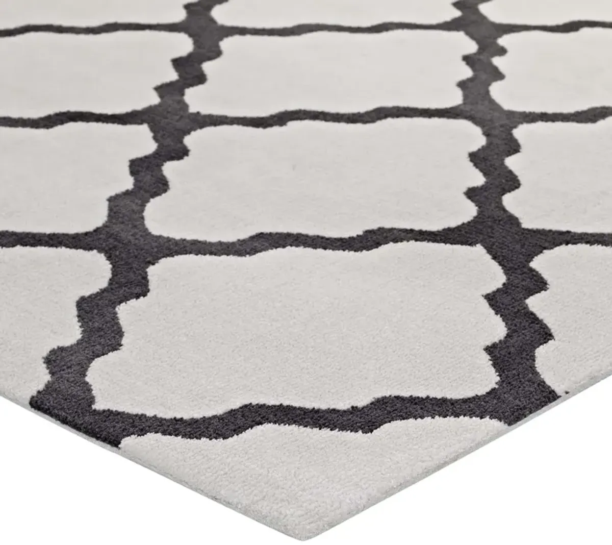 Marja Moroccan Trellis Area Rug by Modway 5x8 / Navy and Ivory