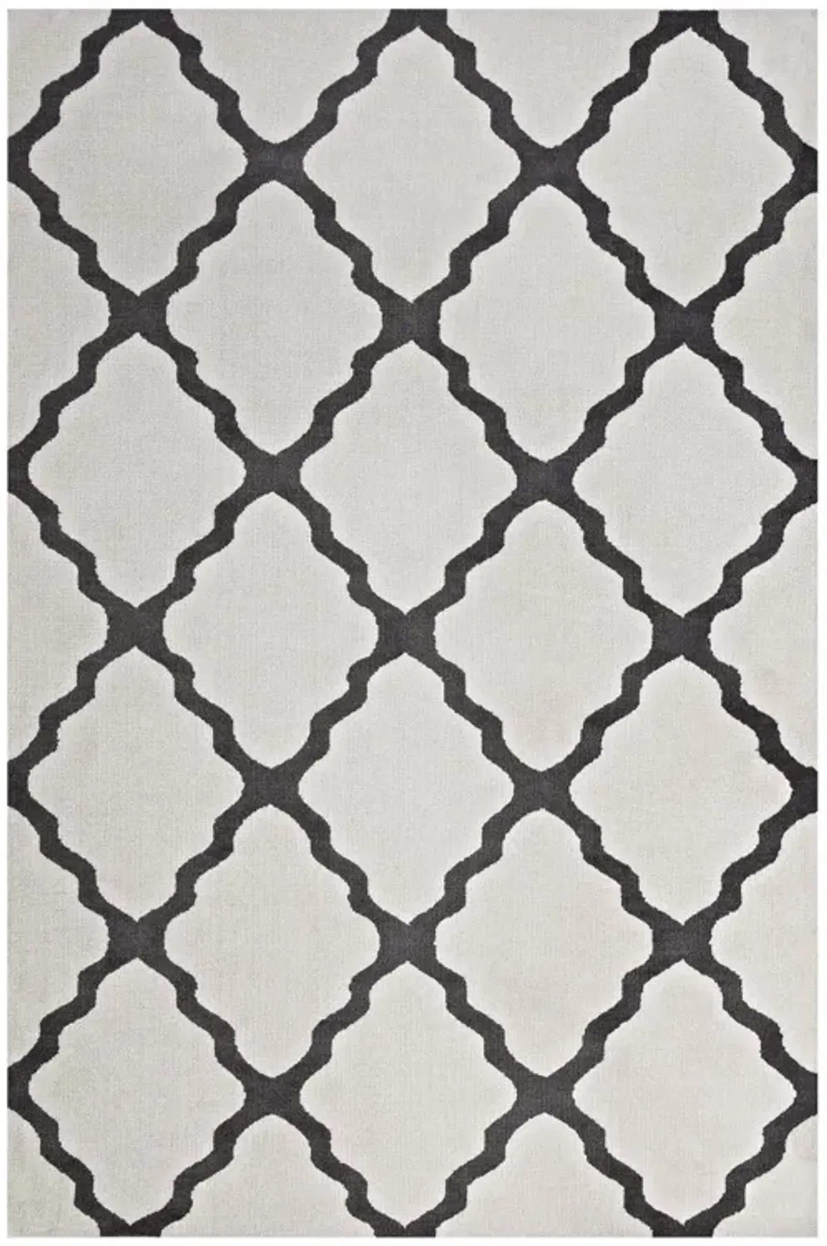 Marja Moroccan Trellis Area Rug by Modway 8x10 / Ivory and Charcoal