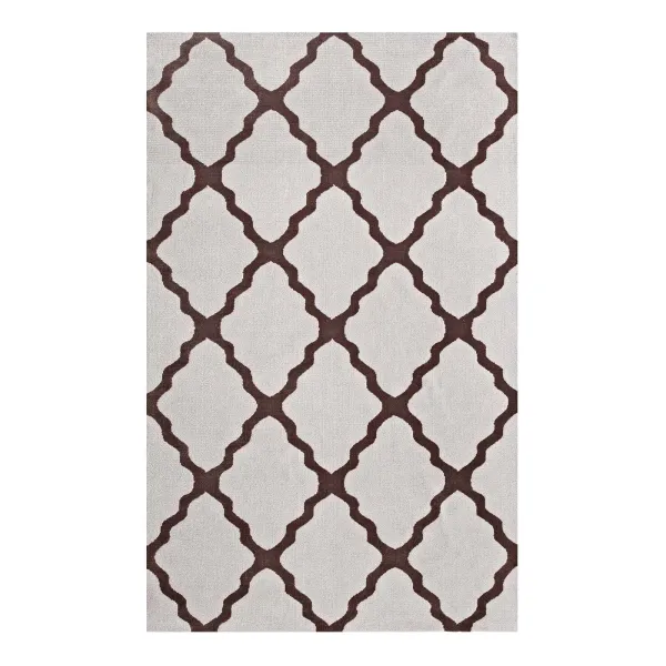 Marja Moroccan Trellis Area Rug by Modway 5x8 / Brown and Gray