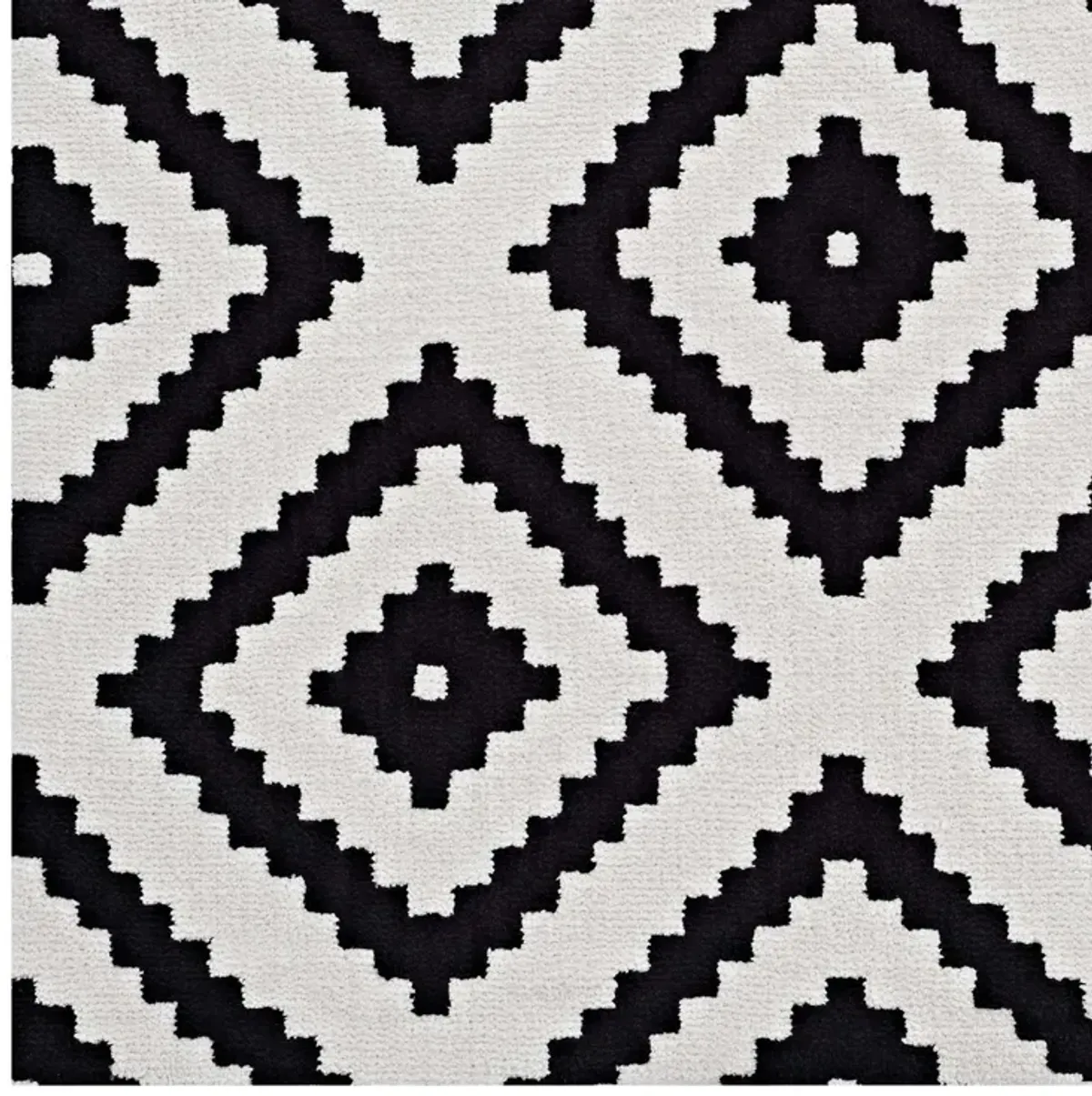 Alika Abstract Diamond Trellis Area Rug by Modway Black and White / 5x8