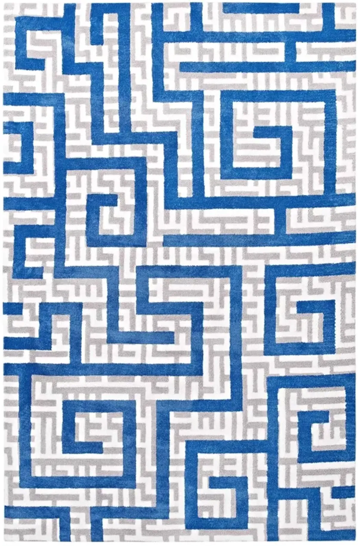 Nahia Geometric Maze Area Rug by Modway 8x10 / Ivory Light Gray and Blue