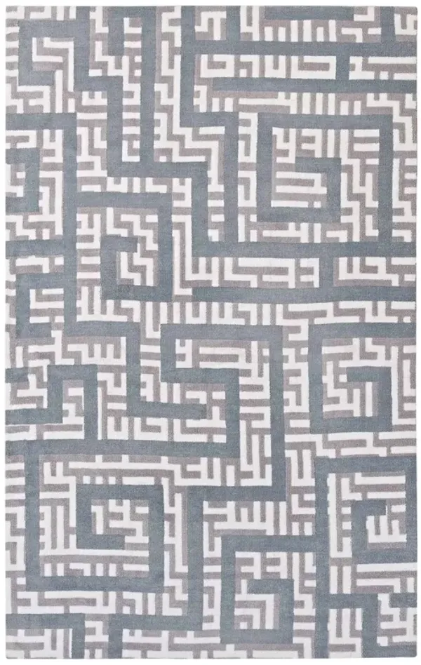 Nahia Geometric Maze Area Rug by Modway 5x8 / Ivory Light Gray and Sky Blue