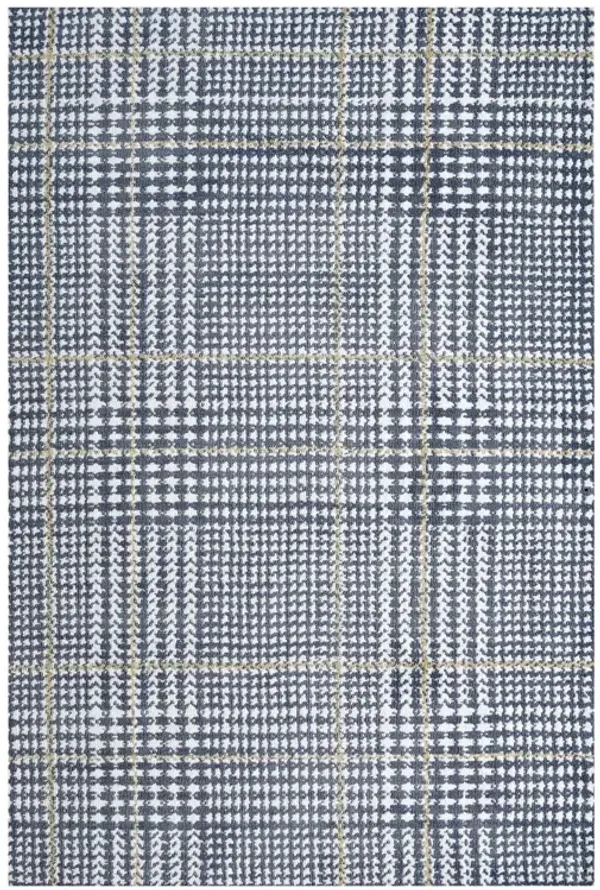 Kaja Abstract Plaid Area Rug by Modway 5x8 / Ivory Black and Red