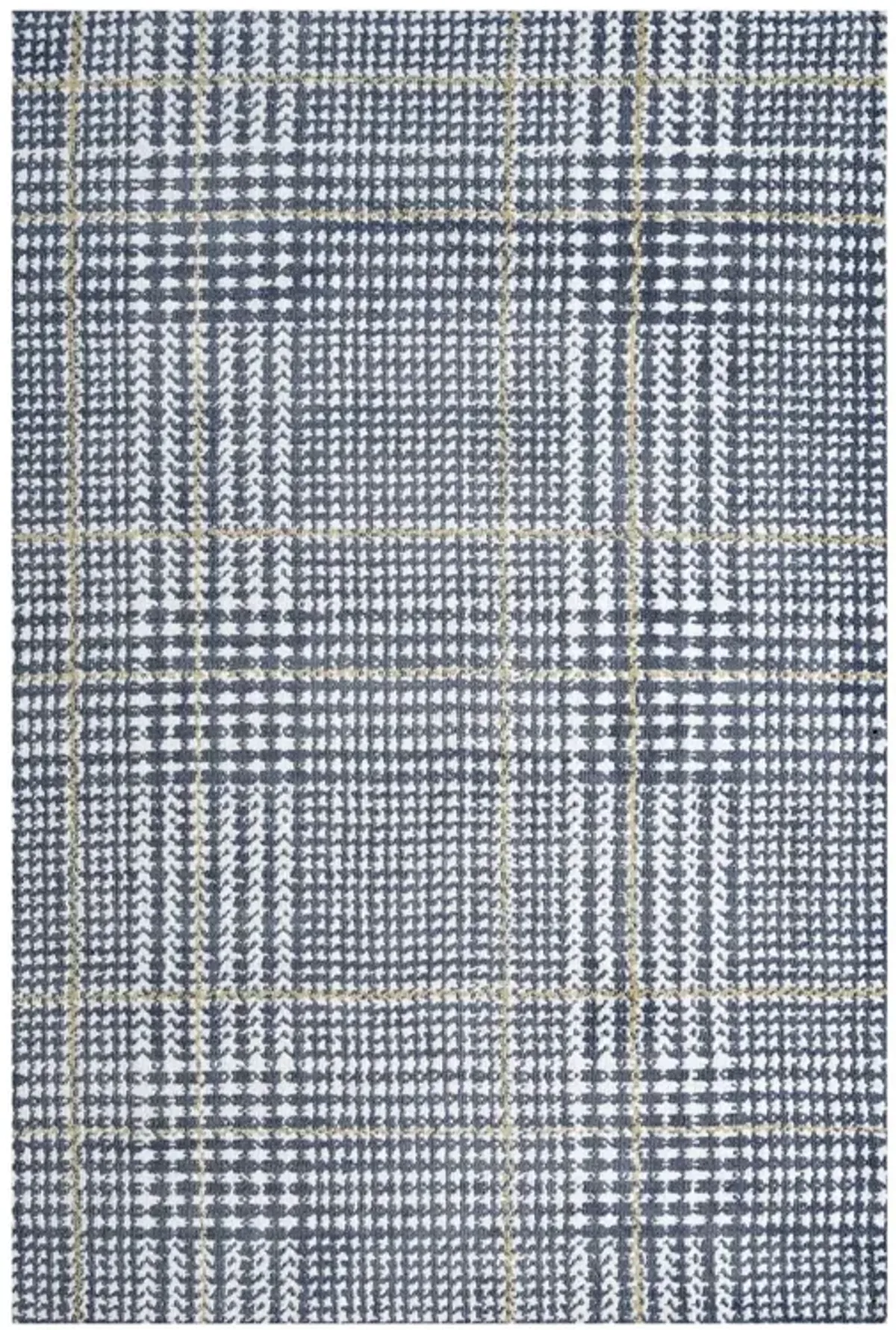 Kaja Abstract Plaid Area Rug by Modway 5x8 / Ivory Cadet Blue and Citron