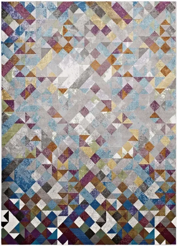 Lavendula Triangle Mosaic Area Rug by Modway Multicolored / 4x6