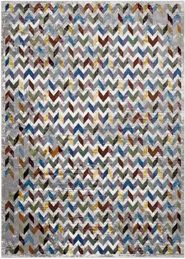 Gemma Chevron Mosaic Area Rug by Modway 4x6 / Multicolored