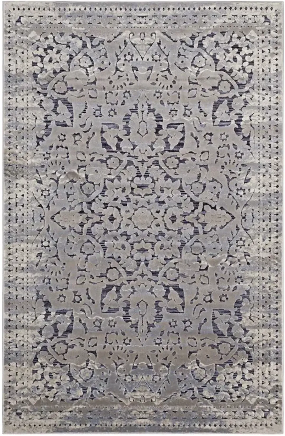 Margarida Distressed Vintage Turkish Area Rug by Modway Blue and  Cream / 5x8