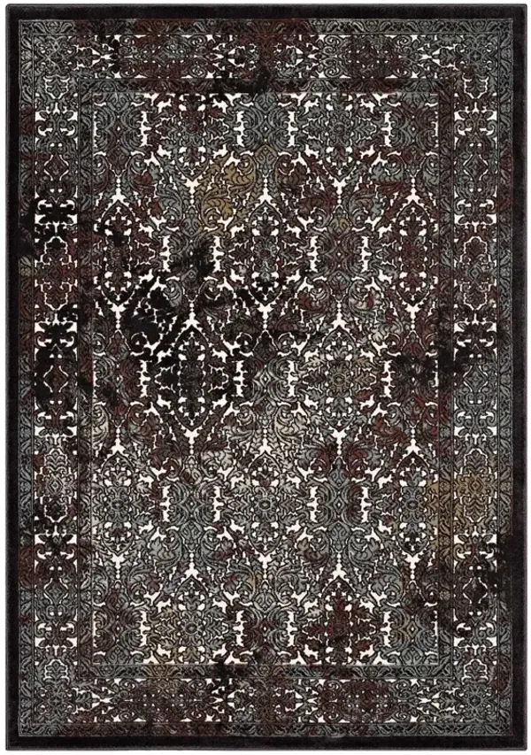 Westia Ornate Turkish Vintage Area Rug by Modway Dark Brown and Silver Blue / 8x10