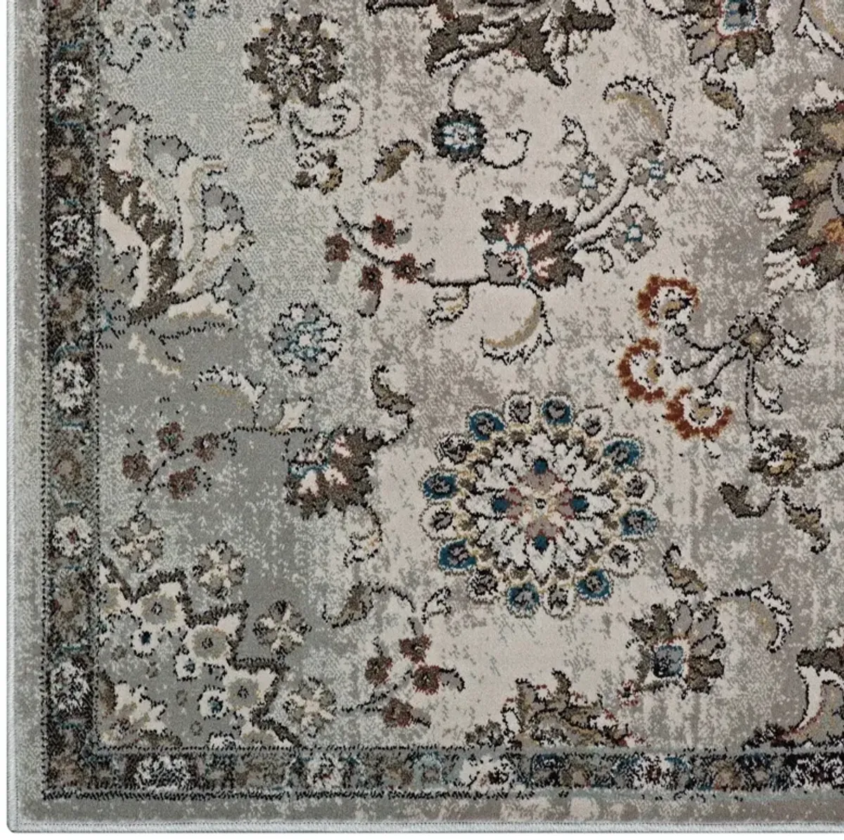 Hana Distressed Vintage FloralLattice Area Rug by Modway