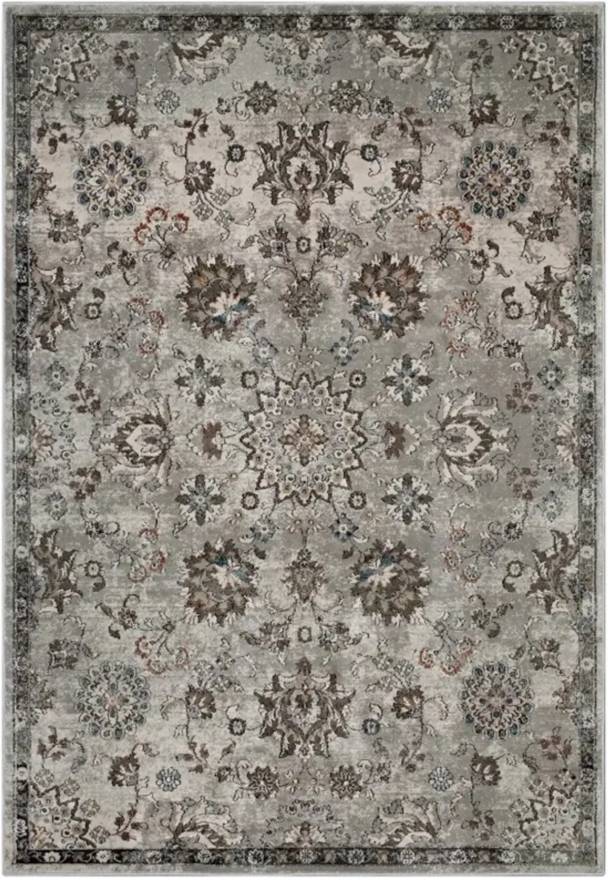 Hana Distressed Vintage FloralLattice Area Rug by Modway