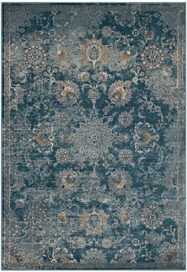 Cynara Distressed Floral Vintage Medallion Area Rug by Modway 8x10 / Silver Blue Teal and Beige