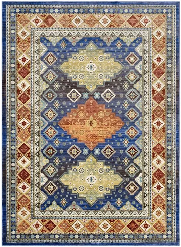 Atzi  Distressed 
Southwestern Diamond Floral Area Rug by Modway Multicolored / 5x8