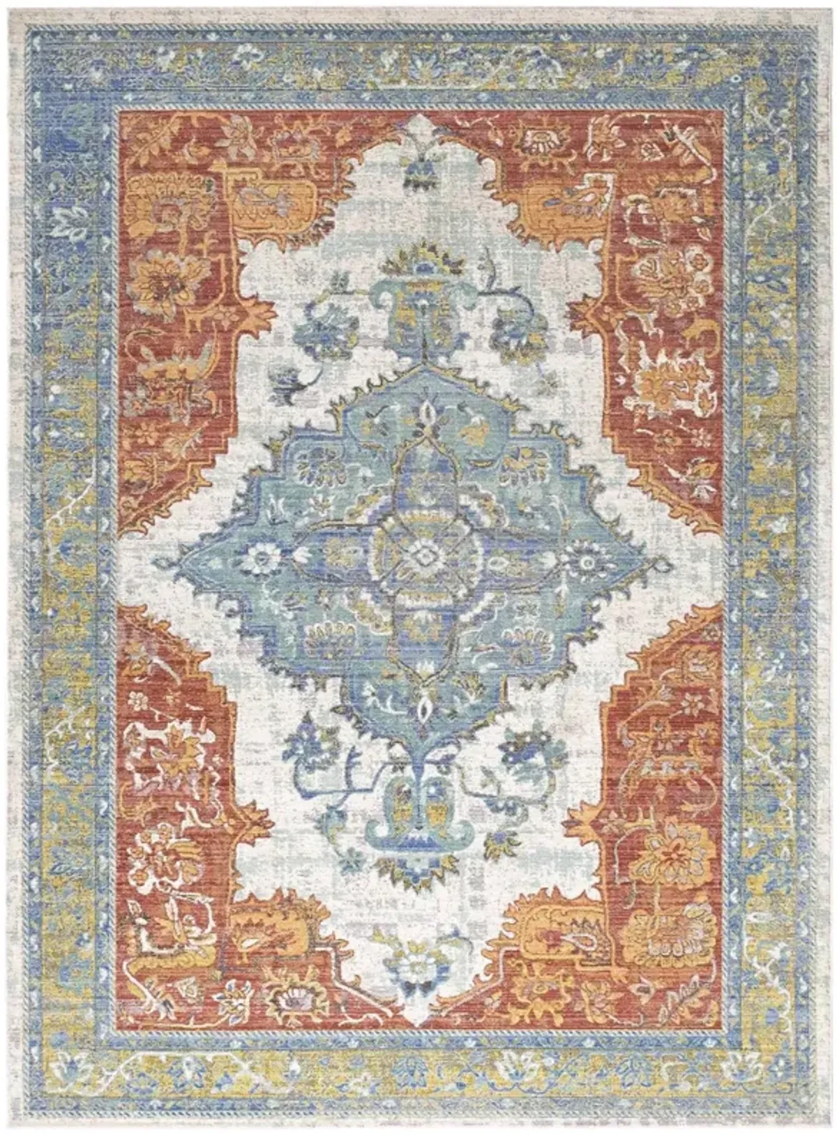 Citlali Distressed Southwestern Aztec Area Rug by Modway Multicolored / 4x6
