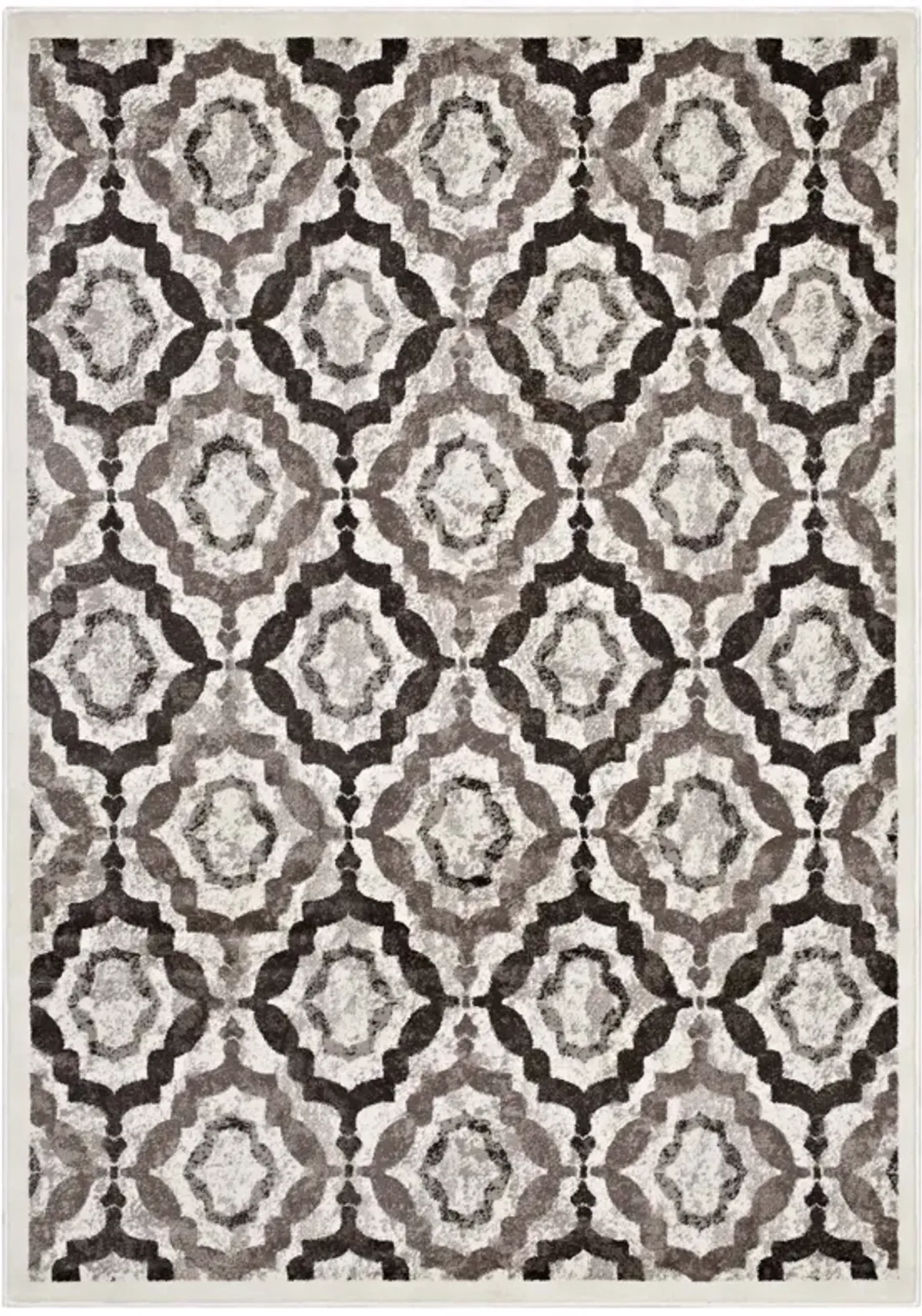 Kalinda Rustic Vintage Moroccan Trellis Area Rug by Modway 5x8 / Brown Beige and Ivory