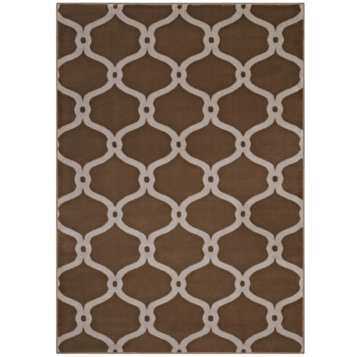 Beltara Chain Link Transitional Trellis Area Rug by Modway Moroccan Blue and Ivory / 8x10