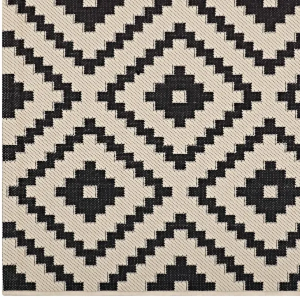 Perplex Geometric Diamond Trellis Indoor and Outdoor Area Rug by Modway Black and Beige / 8x10