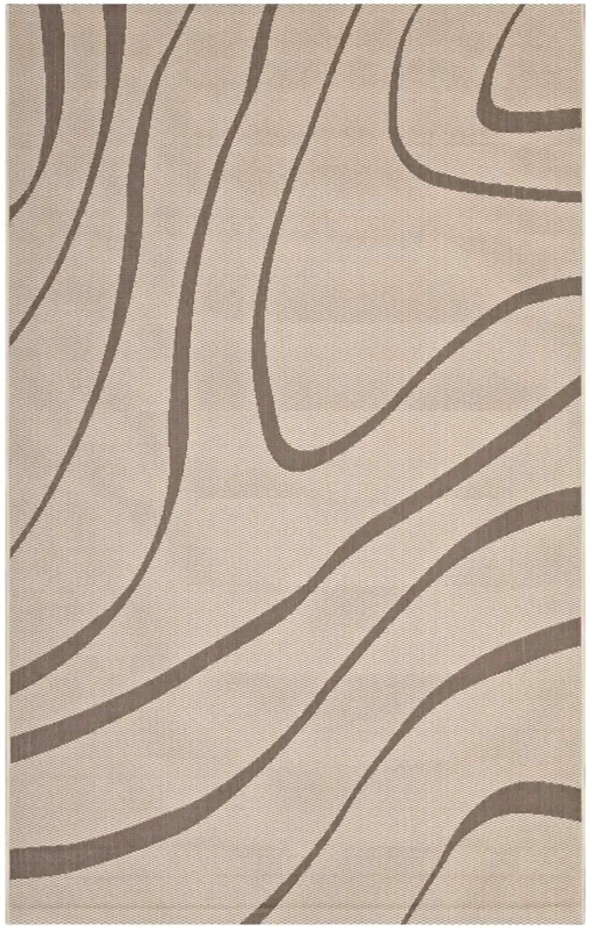 Surge Swirl Abstract Indoor and Outdoor Area Rug by Modway Light and Dark Beige / 8x10