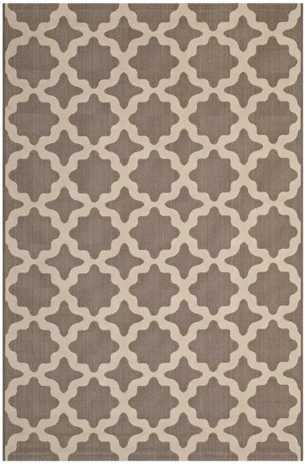 Cerelia Moroccan Trellis Indoor and Outdoor Area Rug by Modway Light and Dark Beige / 9x12