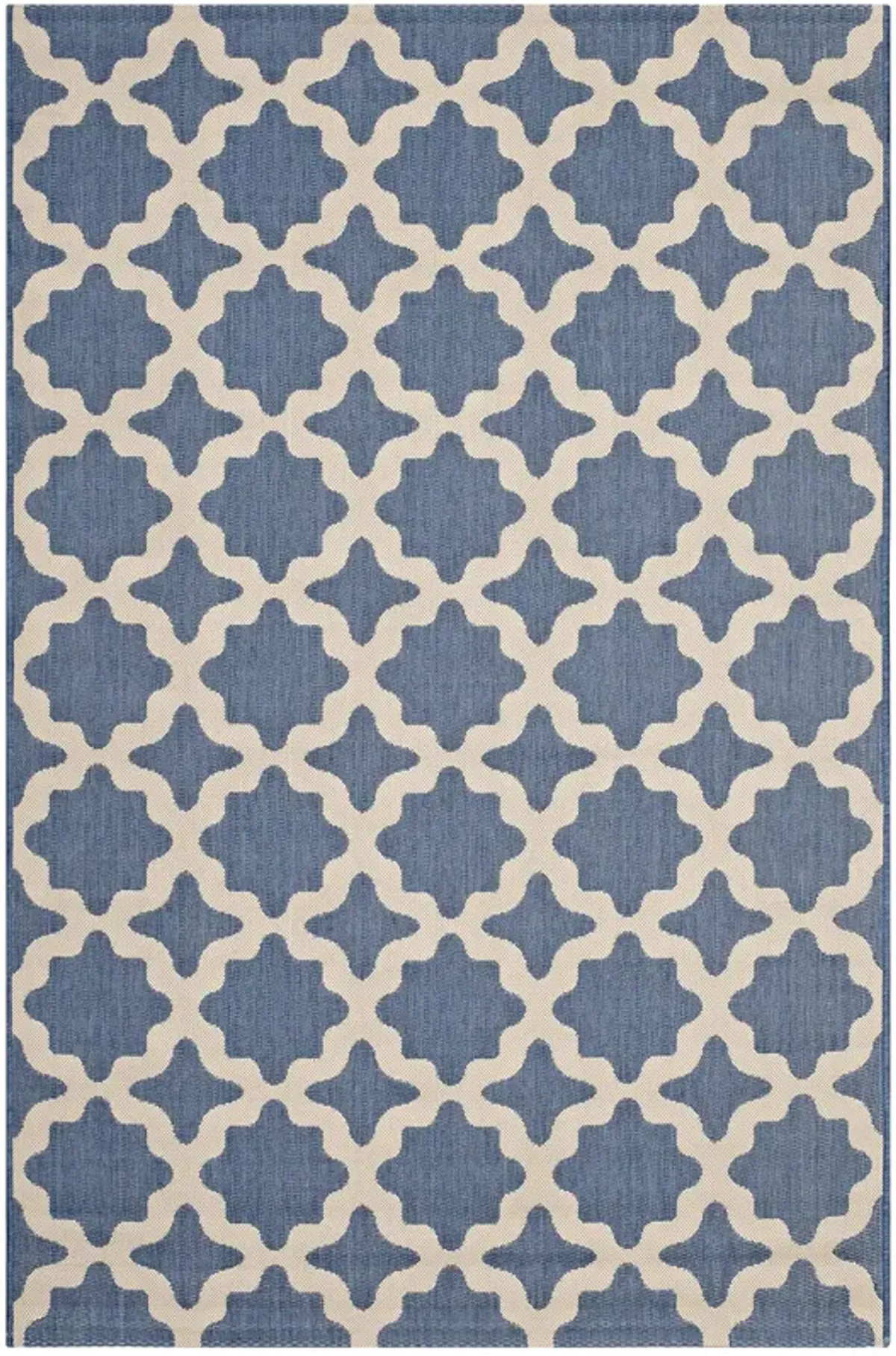 Cerelia Moroccan Trellis Indoor and Outdoor Area Rug by Modway Blue and Beige / 9x12