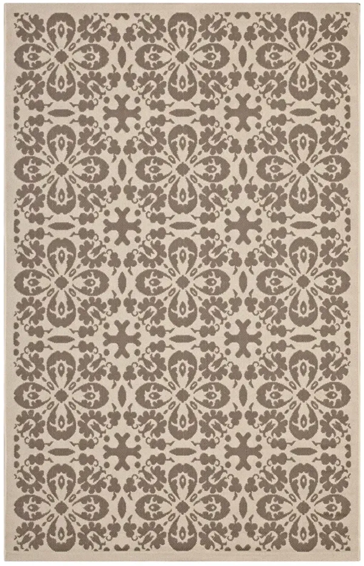 Ariana Vintage Floral Trellis Indoor and Outdoor Area Rug by Modway Light Green and Beige / 9x12