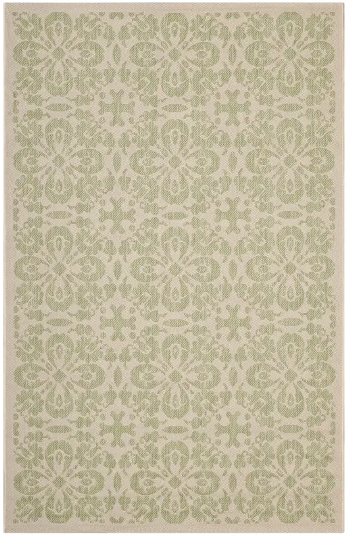Ariana Vintage Floral Trellis Indoor and Outdoor Area Rug by Modway Light Green and Beige / 9x12
