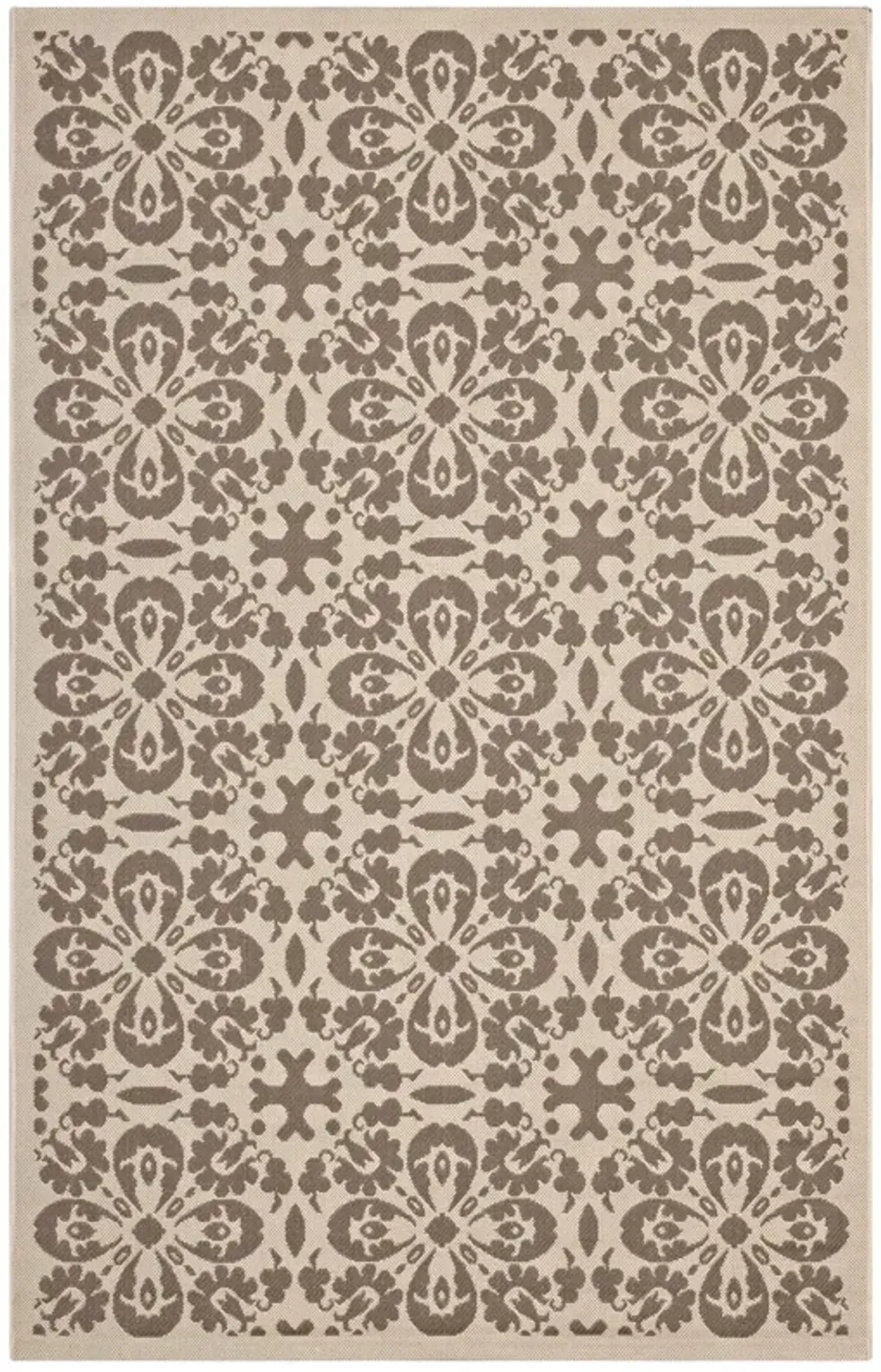 Ariana Vintage Floral Trellis Indoor and Outdoor Area Rug by Modway Blue and Beige / 5x8