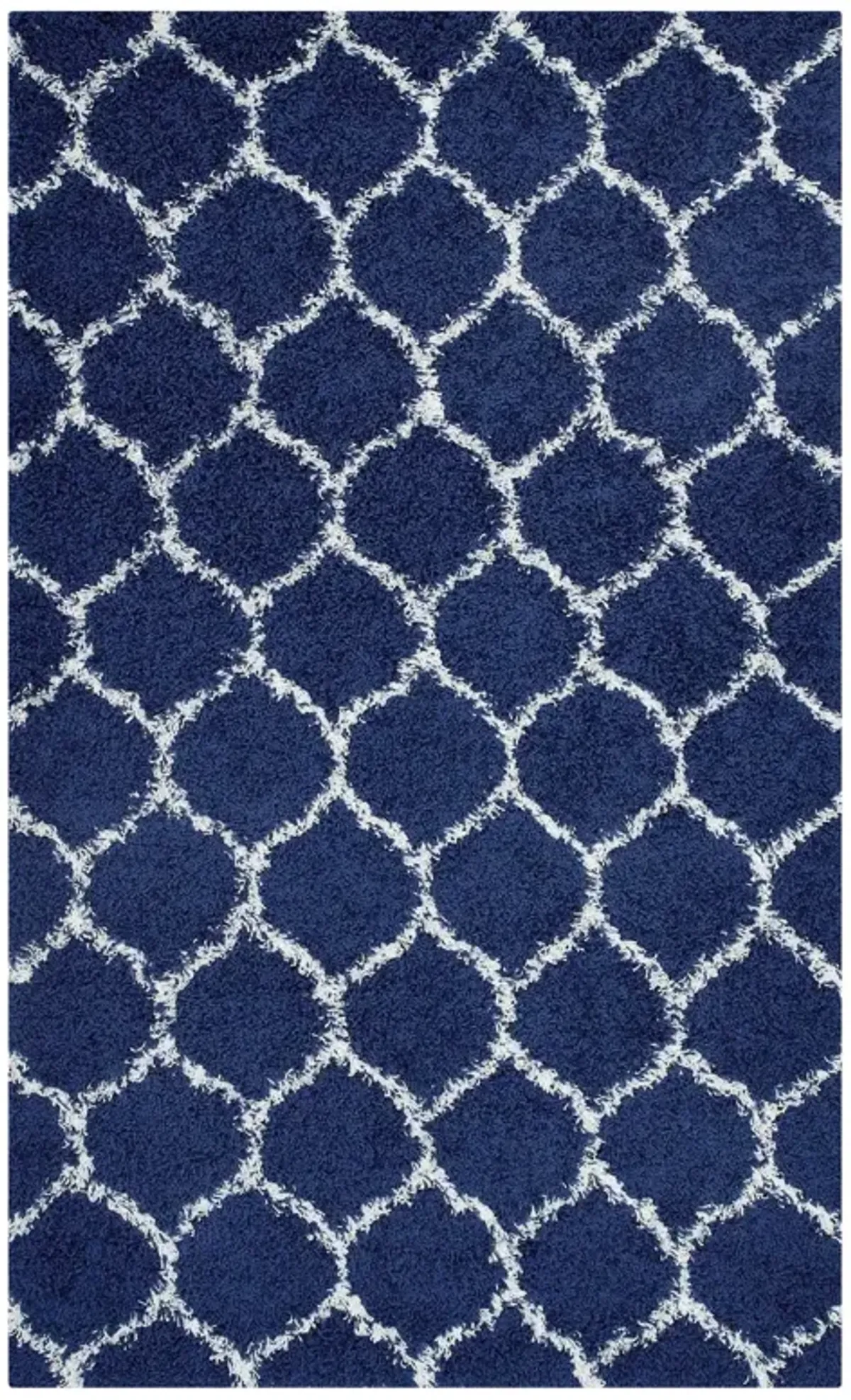 Solvea Moroccan Trellis Shag Area Rug by Modway Gray and Ivory / 5x8