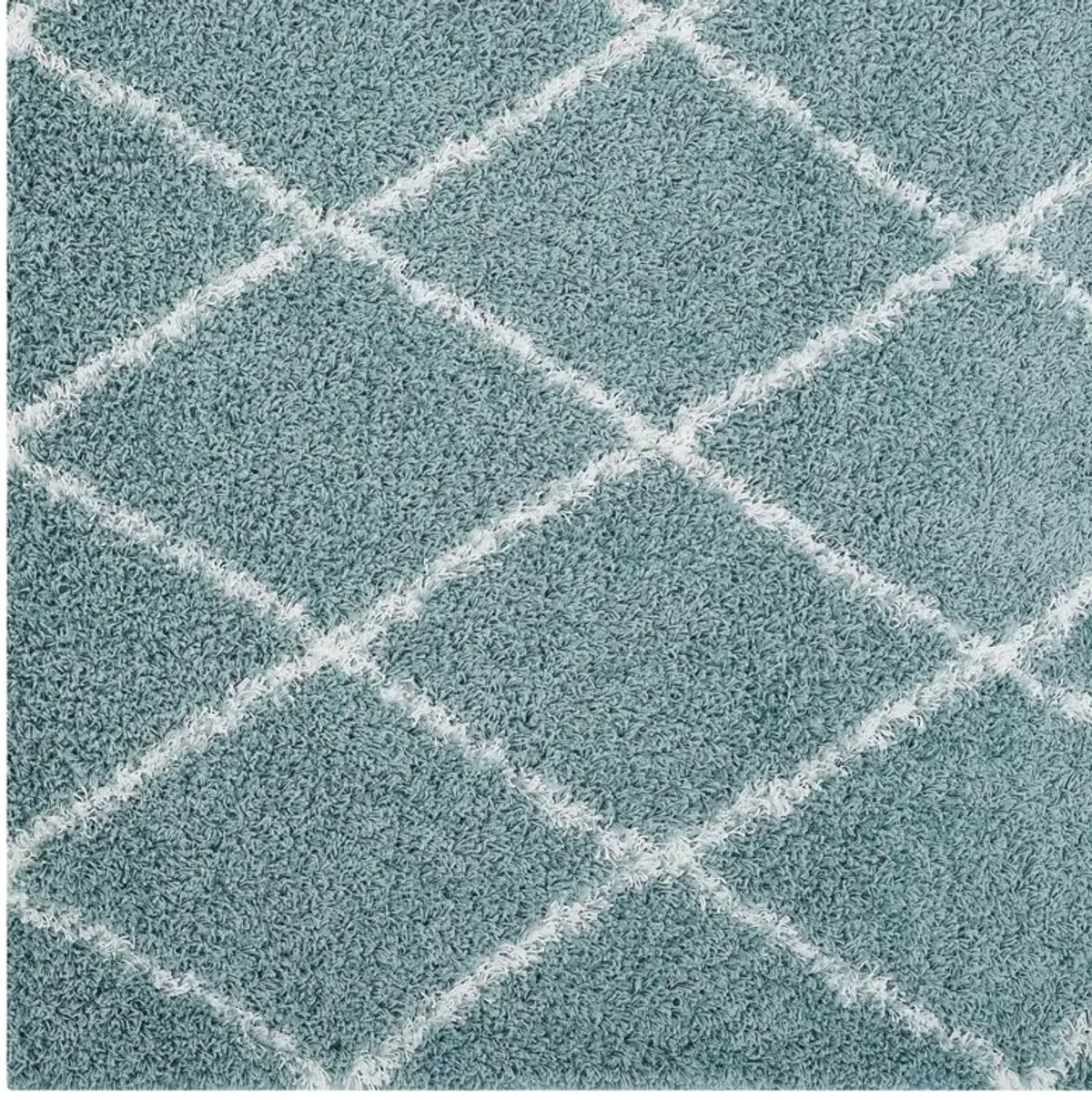 Toryn Diamond Lattice Shag Area Rug by Modway