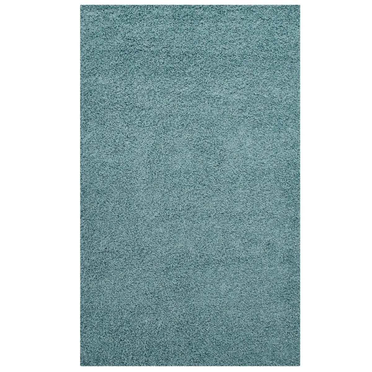 Enyssa Solid Shag Area Rug by Modway Aqua Blue and Ivory / 5x8