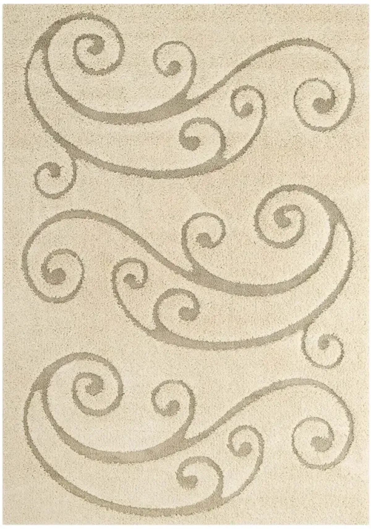 Jubilant Sprout Scrolling Vine Shag Area Rug by Modway