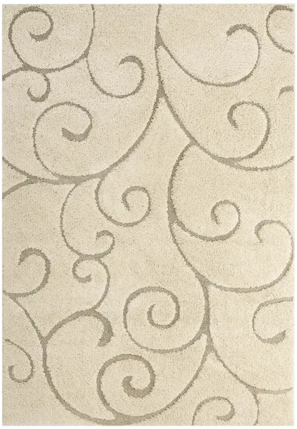 Jubilant Burgeon Scrolling Vine Shag Area Rug by Modway