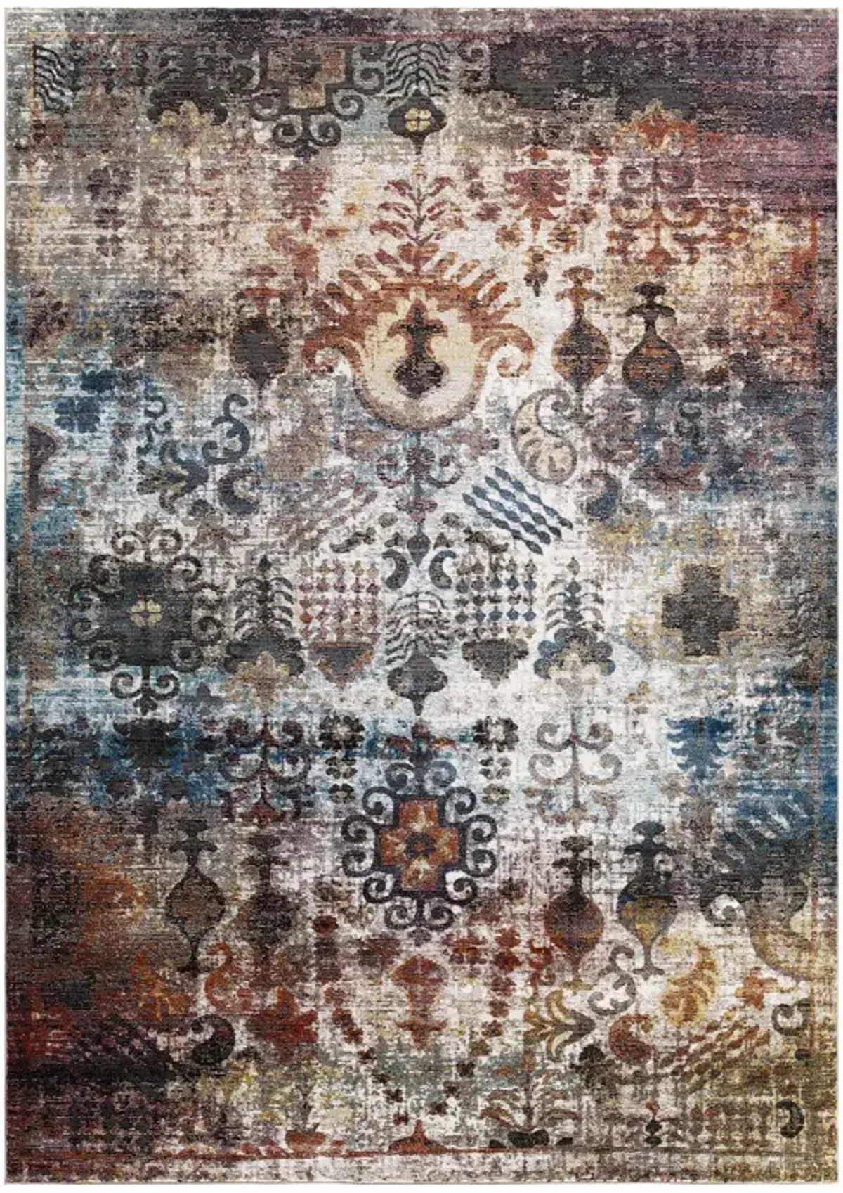 Success Tahira Transitional Distressed Vintage Floral Moroccan Trellis Area Rug by Modway Multicolored / 4x6