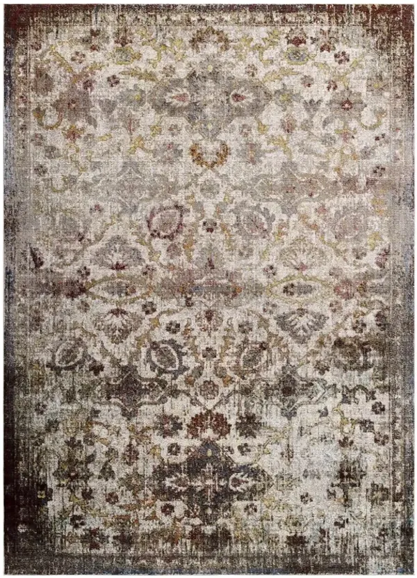 Success Kaede Distressed Vintage Floral Moroccan Trellis Area Rug by Modway