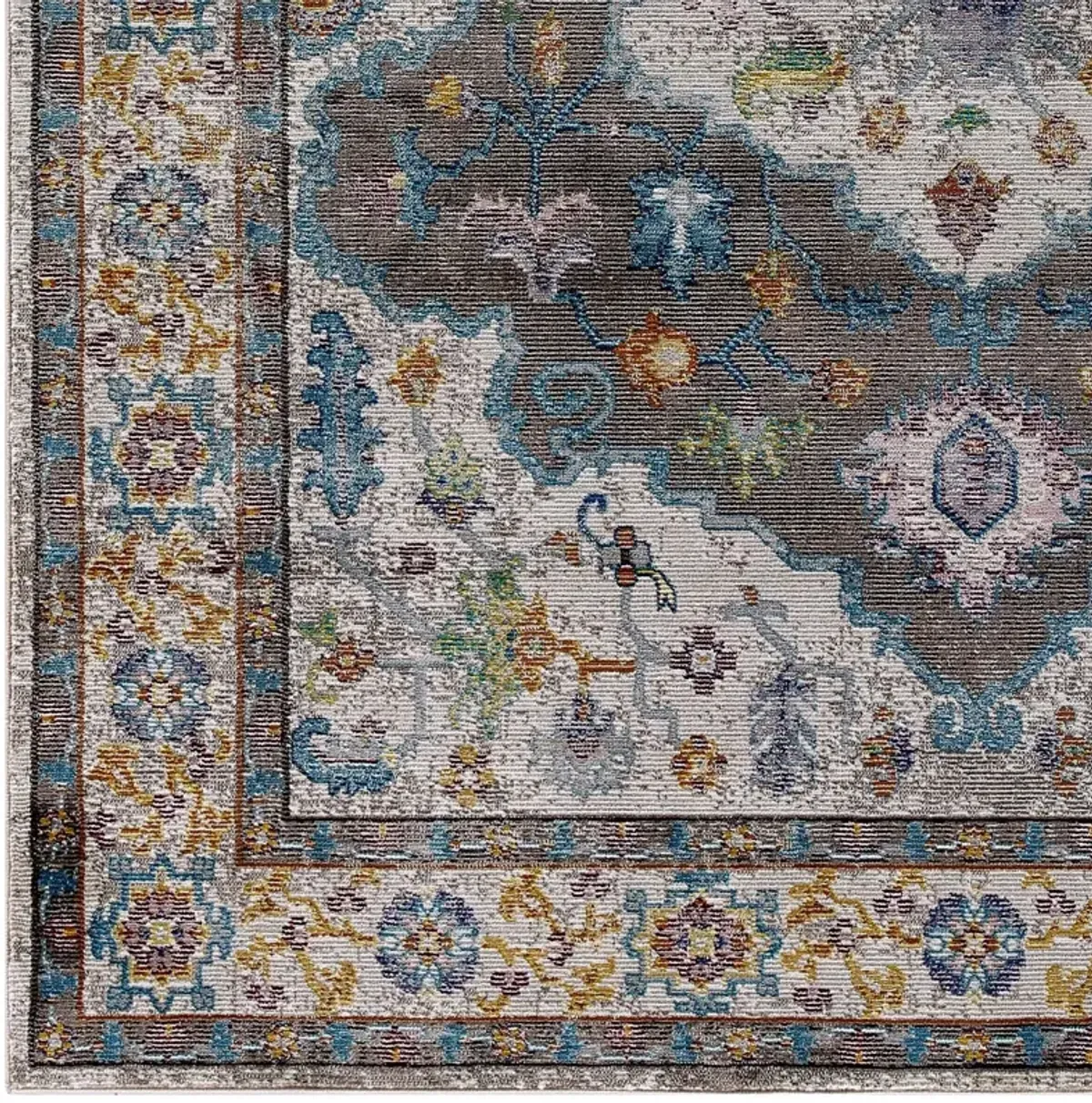 Success Anisah Distressed Floral Vintage Medallion Area Rug by Modway
