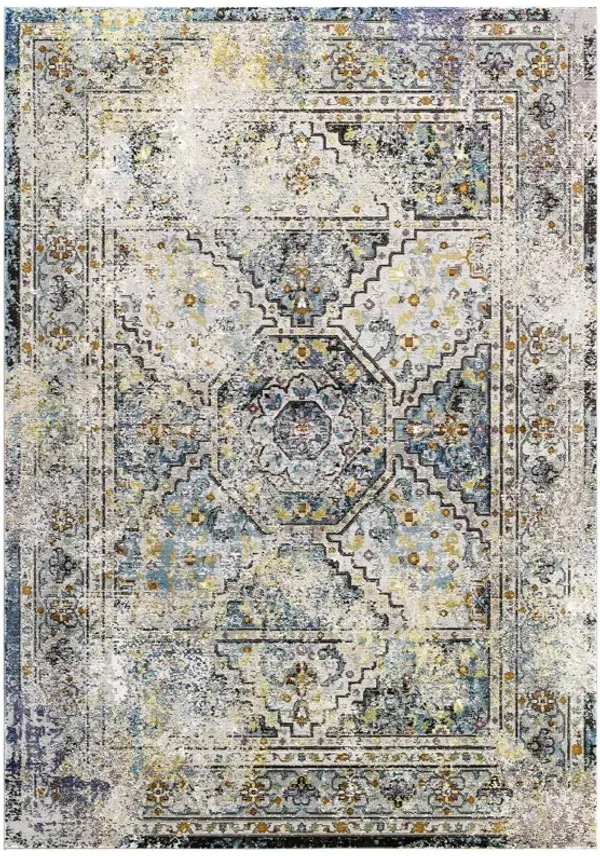 Success Jacinda Distressed Vintage Floral Vintage Medallion Area Rug by Modway Multicolored / 8x10