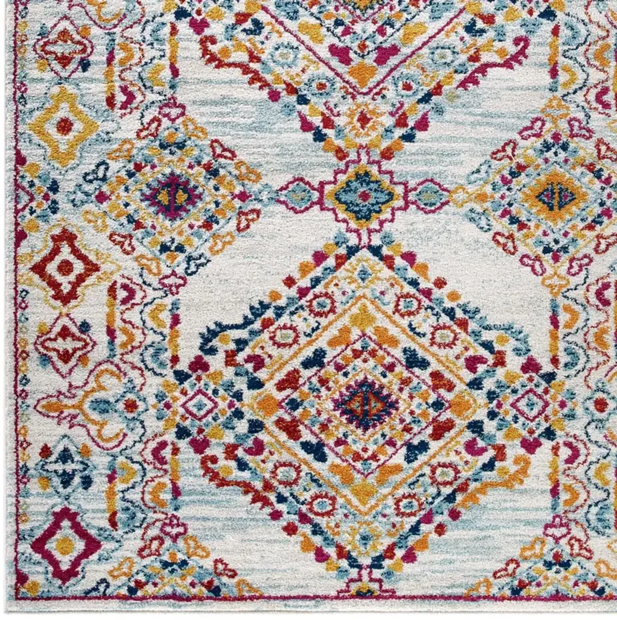 Entourage Khalida Distressed Floral Lattice Area Rug by Modway