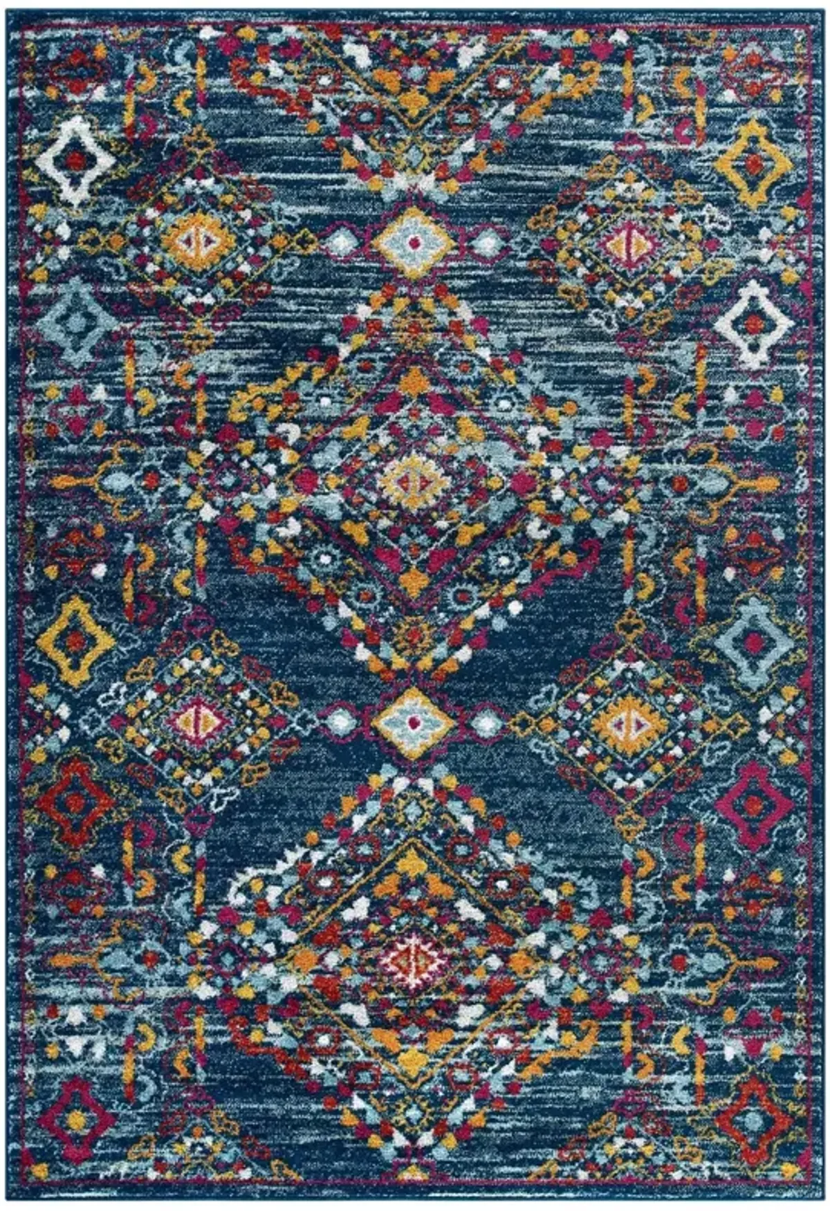 Entourage Khalida Distressed Floral Lattice Area Rug by Modway 5x8 / Blue Orange Yellow Red