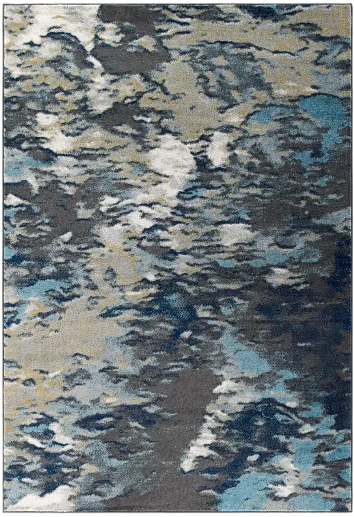 Entourage Foliage Contemporary Modern Abstract Area Rug by Modway 8x10 / Blue Tan Gray