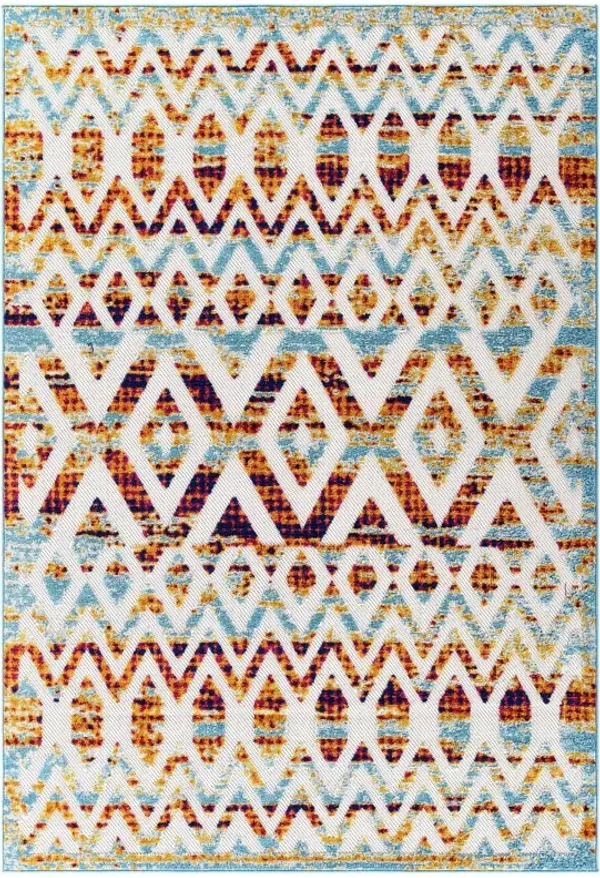 Reflect Tamako Diamond and Chevron Moroccan Trellis Indoor / Outdoor Area Rug by Modway Multicolored / 5x8