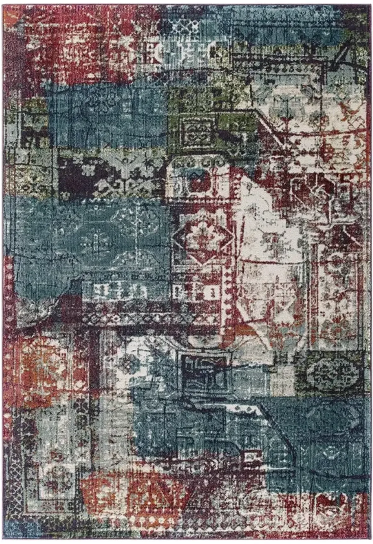 Tribute Elowen Contemporary Modern Vintage Mosaic Area Rug by Modway Multicolored / 5x8